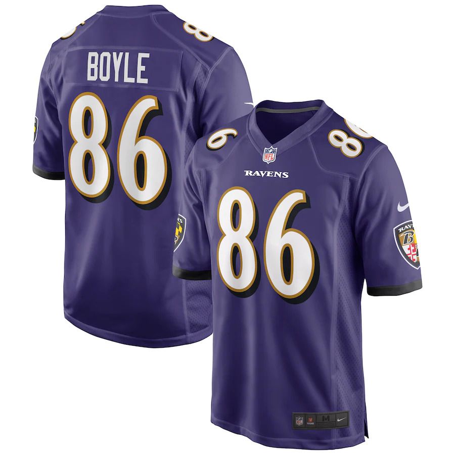 Men Baltimore Ravens #86 Nick Boyle Nike Purple Game Player NFL Jersey